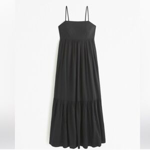 Abercrombie & Fitch | Low Back Tiered Maxi Dress, Black Color - NWOT